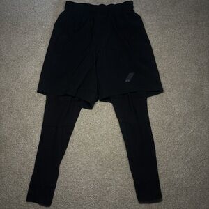 Mens Zara athleticz shorts with black compression leggings